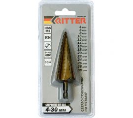 Сверло ступенчатое по металлу (4-30 мм; HSS M2) RITTER PS14204300 