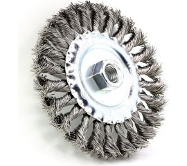 Щетка дисковая жгутовая 9-057 125 мм, М14, ворс жгутовая нержавеющая сталь 0.50 мм для УШМ ОСБОРН FW-DSS7 