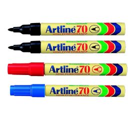 Набор перманентных заправляемых промышленных маркеров Artline 4 шт, 2-чёрных, 1-красный, 1-синий EK70-C4 