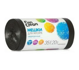 Мешки для мусора “Сверхпрочные” 35 л, 20 шт, черные, ролик Fun Clean 14761 