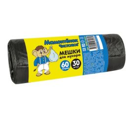 Мешки (30 шт; 60л; ПНД; 5 мкм) для мусора Мамонтенок Чистолюб MPM4531 