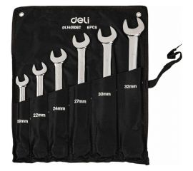 Набор комбинированных ключей с трещоткой DELI dl140106t трещотка, 50bv30, 72 зуба, чехол из ткани oxford, 6 шт. 104510 