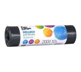 Мешки для мусора ""Сверхпрочные"" 200 л, 10 шт, черные, ролик Fun Clean 6449 