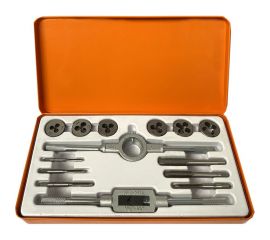 Набор метчиков и плашек BOHRER метрические, М3x0,5 М4x0,7 М5x0,8 М6x1,0 М8x1,25 М10x1,5, вороток, 14 предметов 31850140 