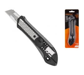 Канцелярский нож STARTUL выдвижной 18 мм Black Line ST0924 