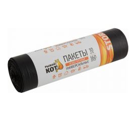 Пакеты универсальные черные особо прочные (10 шт; 160 л; 25 мкм) Рыжий кот 006977 