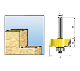 Фреза фальцевая с шарикоподшипником (31,8х12,7х38 мм; 2 лезвия; хвостовик 12 мм) Makita D-11536 