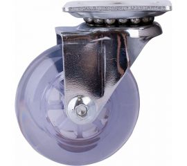 Опора колесная поворотная на площадке 50 мм, полиуретан/пластик прозрачный Стройбат 556110 
