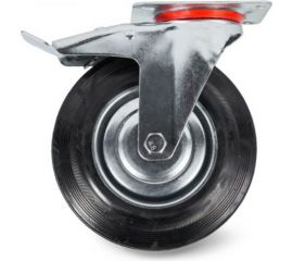 Колесо поворотное резиновое с тормозом SCb 80 200 мм TOR 1001720 