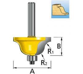 Фреза кромочная фасонная (34,9х16,6х32 мм; хвостовик 8 мм; 2 лезвия) Makita D-11558 