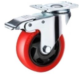 Колесо полипропиленовое поворотное с площадкой и тормозом 33075Sb (75 мм; 100 кг) А5 1005832 