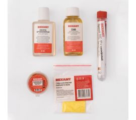 Набор для пайки К5 припой, губка, канифоль, флюс СКФ, флюс ОК REXANT 09-3745 
