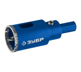 Алмазная коронка с центрирующим сверлом по керамике и стеклу ЗУБР Профессионал Р60, трехгранный хвостовик, 35 мм, для дрели 29850-35 