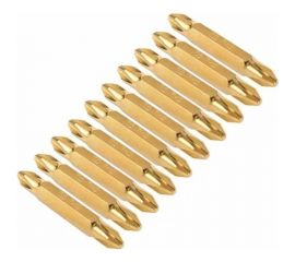 Набор двусторонних бит с оловянным покрытием 10 шт, PH2/PH2, 50 мм KENDO 25404220 