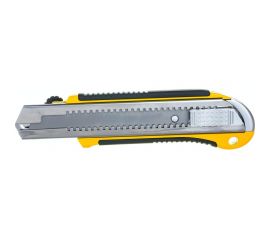 Нож ULTIMA 25 мм, выдвижное лезвие, усиленный, металл, обрезиненная ручка 119030 