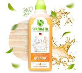 Средство для мытья пола и поверхностей SYNERGETIC 1 л, c дезинфицирующим эффектом, биоразлагаемое 605555 101100 
