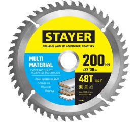Диск пильный по алюминию STAYER Multi Material 200х32/30 мм, 48Т 3685-200-32-48 