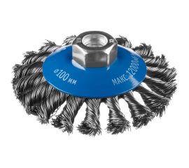 Щетка коническая (100 мм; М14; плетеные пучки стальной проволоки 0.5 мм) для УШМ 35269-100_z02 