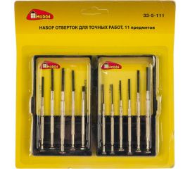 Набор часовых отвёрток, 11 предметов Hobbi 33-5-111 