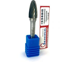 Бор-фреза твердосплавная гиперболическая со сферическим торцом F-10-20-M-06-65 по металлу Sekira 33918 