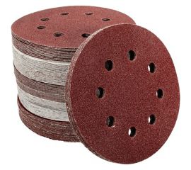 Диск абразивный на липучке 8 отверстий, 125 мм, Р80, 100 шт Strong СТУ-201 СТУ-20100080 