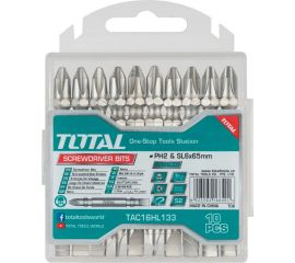 Биты двухсторонние 10 шт, PH2-SL6, 65 мм TOTAL TAC16HL133 