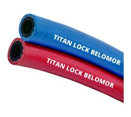 Рукав для сварки BELOMOR, двойной (синий/красный), внутренний диаметр 10 мм, 10 м, 20bar TITAN LOCK TL010BM 