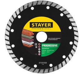 Диск алмазный отрезной по бетону/кирпичу/плитке (115х22.2 мм) PROGRESSIVE Professional Stayer 3662-115_z02 