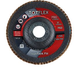 Круг лепестковый торцевой AGGRESSOR-PRO 2 (125x22 мм; V; P60) TOTFLEX 4631148128255 