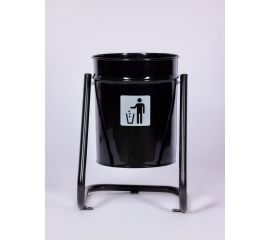 Урна уличная ПРОФМЕТСТИЛЬ металлическая, черная, с креплением в асфальт 638 