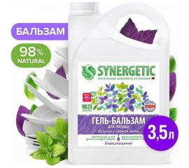 Гель-бальзам для мытья посуды и детских игрушек SYNERGETIC Базилик и свежая мята 3.5 л 103351 
