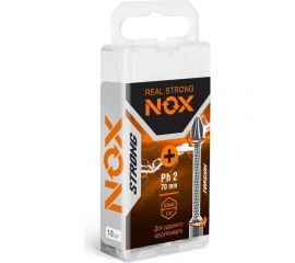 Бита торсионная STRONG (10 шт; PH2х70 мм; бокс; E6.3) NOX 336270 