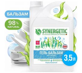 Биоразлагаемый гель-бальзам для мытья посуды и детских игрушек SYNERGETIC «Pure 0%» 3.5 л 103356 