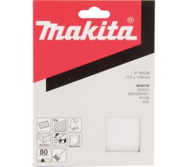 Бумага шлифовальная белая 10 шт, 114x140 мм, K80 Makita P-36538 