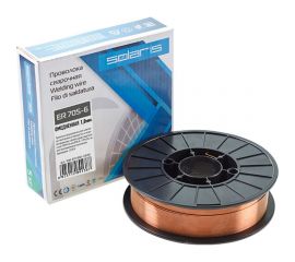 Проволока сварочная омедненная ER 70S-6 (1 мм; катушка D200; 5 кг) SOLARIS WM-ER70S6-10050 
