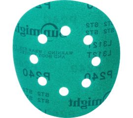 Круг шлифовальный FILM L312TV (100 шт; 125 мм; на липучке; 8 отв; зелёный; P240) SUNMIGHT 53212 