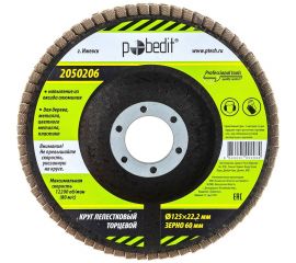 Круг лепестковый торцевой (125х22.2 мм; Р60) Pobedit 2050206 
