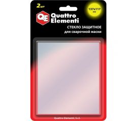 Стекло для сварочной маски 137x117 мм, защитное, 2шт, поликарбонат, блистер QUATTRO ELEMENTI 909-433 