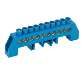 Нулевая N шина в комбинированном синем изоляторе на DIN-рейку REXANT 8x12 мм 10 групп 11-2316 
