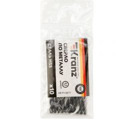 Сверло по металлу (10 шт; 4.5x80x47мм; HSS) KRANZ KR-91-0617 