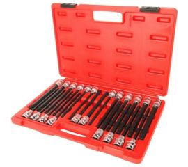 Набор 6-ти гранных бит-головок 1/2"" HEX H5-H12, TORX T40-T70, SPLINE M8-M10, RM8-RM14 (22 предмета) JTC 5329 
