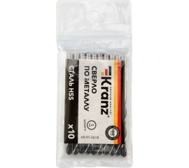 Сверло по металлу (10 шт; 5x86x52 мм; HSS) KRANZ KR-91-0618 