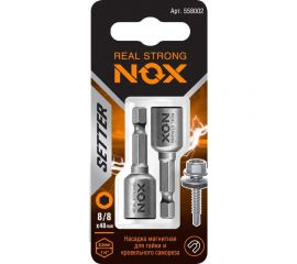 Ключ-насадка магнитная NUT SETTER (2 шт; 8x48 мм; карта) NOX 558002 