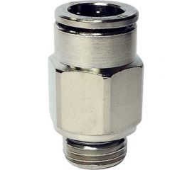 Фитинг цанговый прямой металлический 6 мм - наружная резьба 1/4" Pegas pneumatic 6101 