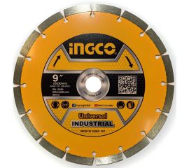 Диск алмазный сегментный INDUSTRIAL (230х10х2.2х22 мм) INGCO DMD012301 