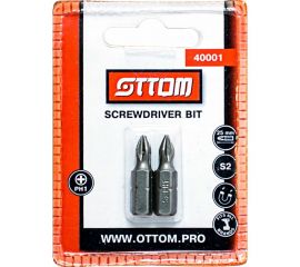 Бита PH1x25 мм (2 шт, S2) OTTOM 40001 