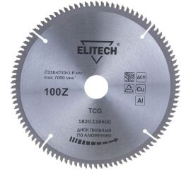 Диск пильный по алюминию (216х30х1.6 мм; 100Z) ELITECH 195628 