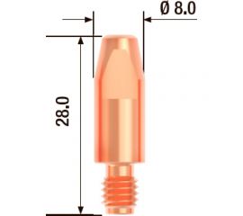 Наконечник контактный ECU (25 шт; 0.9 мм; M6; 28 мм) FUBAG FB.CTM6.28-09 