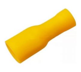 Штекерный изолированный разъем REXANT, гнездо 5 мм, 4-6 кв.мм, желтый, 100шт 08-0232 