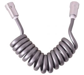 Спиральный душевой шланг RavSlezak 150 см, 1/2f x 1/2f, пластик, серый PH1510 